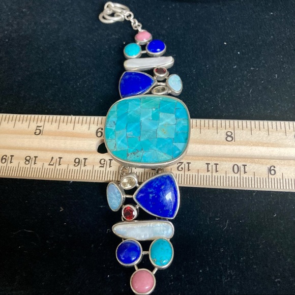 Sterling & Lapis Bracelet - Picture 9 of 13